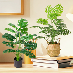 仿真绿植龟背竹北欧室内客厅装饰小盆栽摆件高级仿生植物桌面摆设