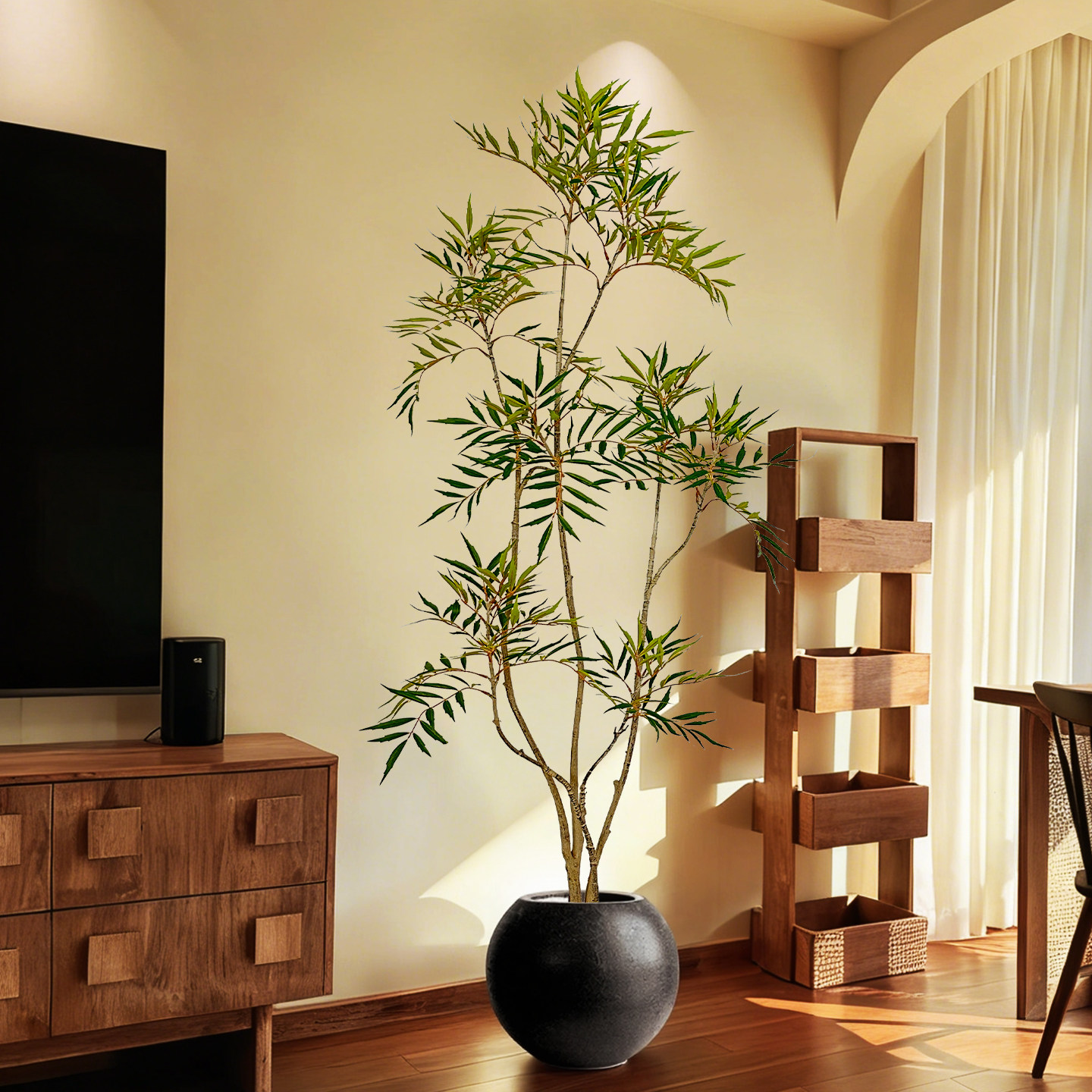 假绿植仿真十大功劳摆件室内电视柜旁装饰树高端轻奢仿生植物盆栽