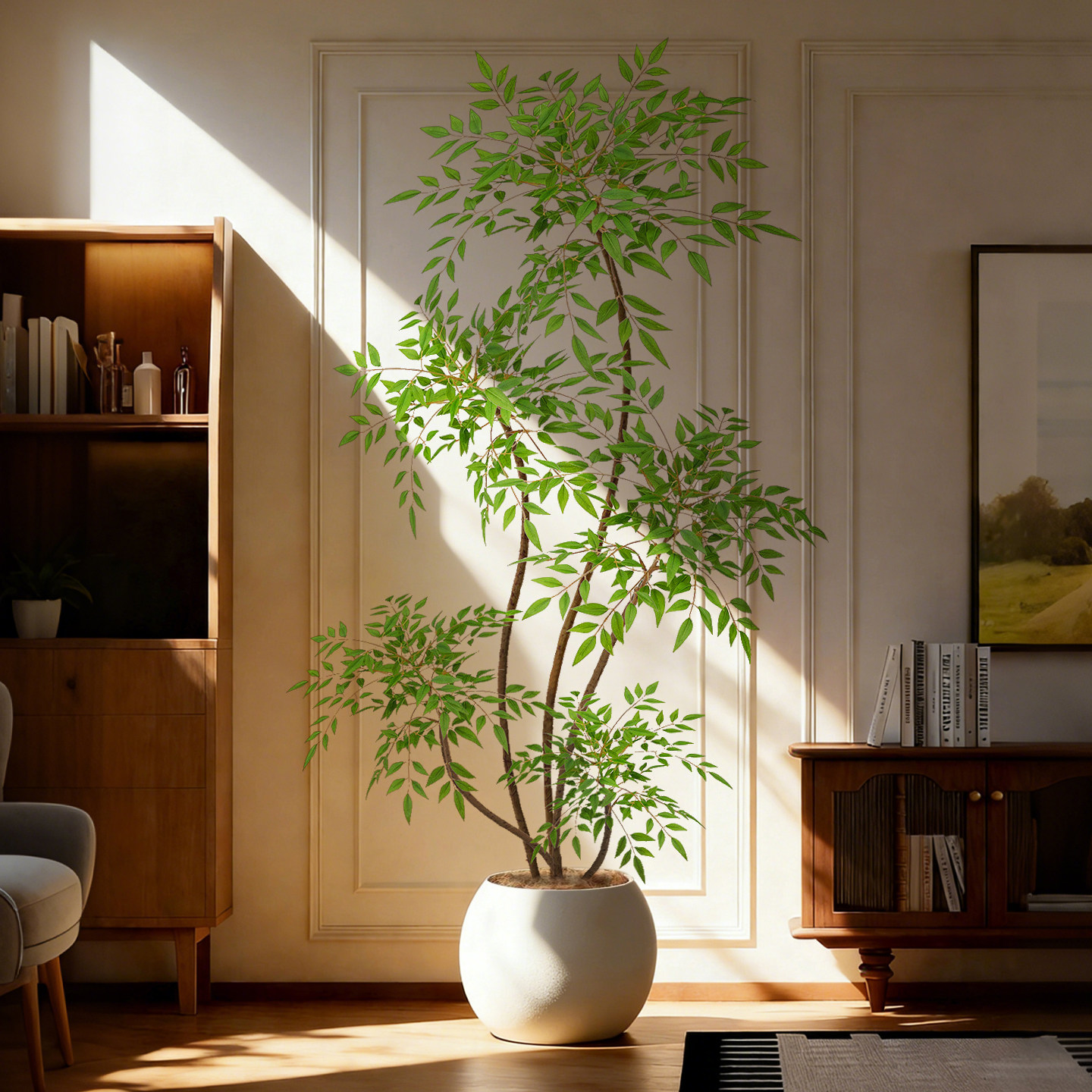 假绿植仿生南天竹室内落地盆栽摆件客厅电视柜旁装饰大型仿真植物