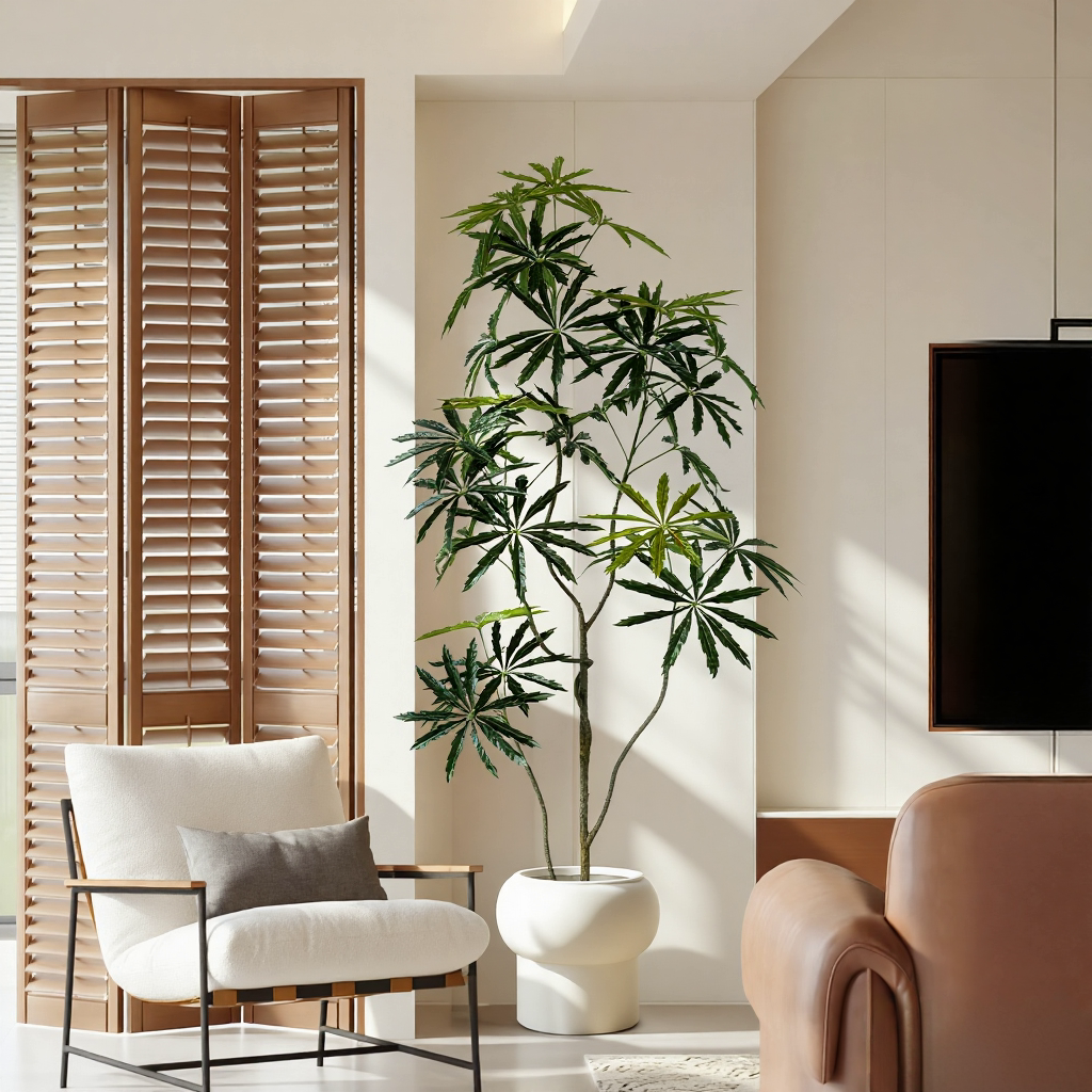 仿真绿植孔雀木室内高端轻奢植物