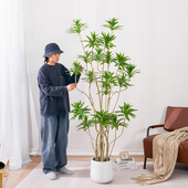 北欧ins风彷真百合竹落地植物盆栽室内客厅大型装 饰绿植假树摆件