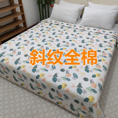 正品外贸全棉床盖双面斜纹棉床垫