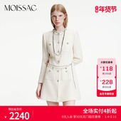 mossiac 摩萨克冬款 经典 Miss 香风金属单排扣长袖 连衣裙女