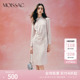 MOISSAC摩萨克秋无袖 暗纹旗袍连衣裙女 褶皱收腰国风新中式