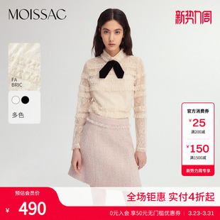 上衣小衫 商场同款 衬衫 荷叶边蕾丝优雅法式 女 摩萨克冬季