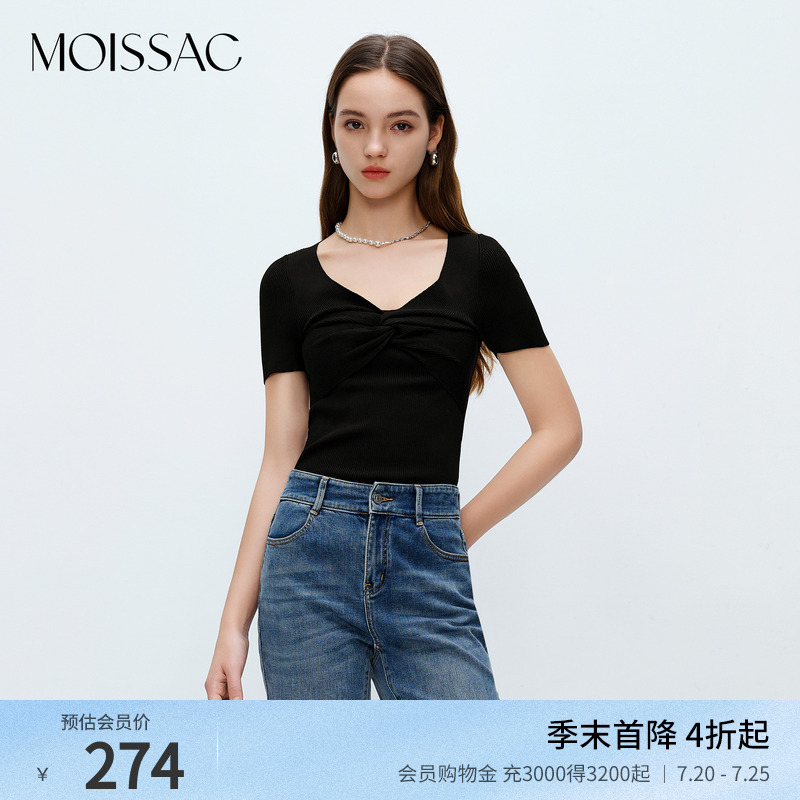 简约黑色V领毛针织衫套头上衣