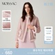MOISSAC摩萨克冬绒毛绵羊毛复古摩登机车风拼接外套上衣女