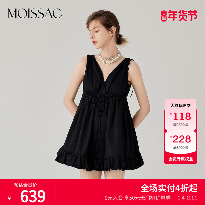 商场同款 摩萨克夏纯棉100芭蕾风荷叶边花苞短款连衣裙女,女装/女士精品,连衣裙,淘宝优惠券,粉丝福利购,淘宝优惠卷