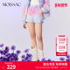 MOISSAC摩萨克夏季 运动感渐变老花满印A字短裤 女