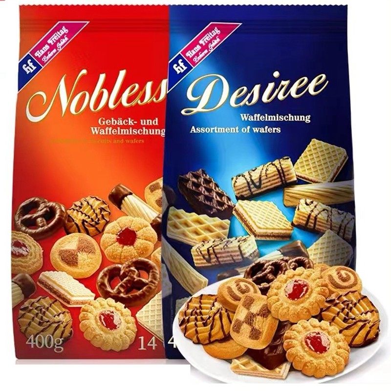 德国进口汉斯星期五华夫曲奇巧克力夹心威化饼干礼盒休闲零食400g