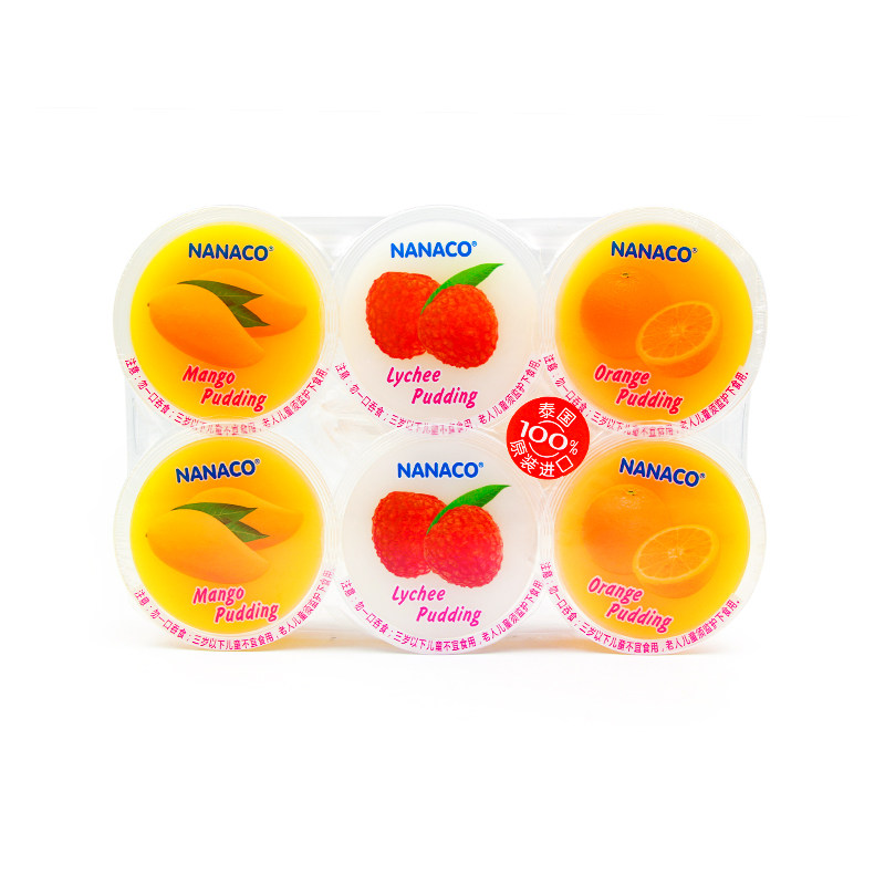 泰国进口nanaco果冻水果味椰果布丁儿童零食荔枝芒果草莓240g*2