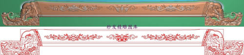 精雕图浮雕图蝙蝠铜钱祥云豪华象头如意沙发三人椅靠头脑2243x273