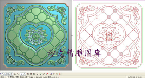 精雕图灰度图浮雕图精品欧式洋花玫瑰花沙发单椅背板门板414x405