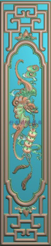 精雕图灰度图祥云浮雕图蝙蝠吊铜钱沙发靠背边板边柱中柱101x485
