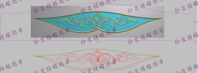 新款精雕图jdp灰度图bmp浮雕图线条勾洋花大床靠头脑1545x296背板