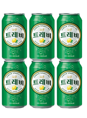 韩国TREVI特力维天然香料柠檬青柠355ml 罗马许愿泉巴黎气泡水0卡