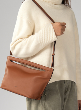 RABEANCO桦碧YEN单肩包女斜挎包牛皮手提包小众设计通勤包手拎包