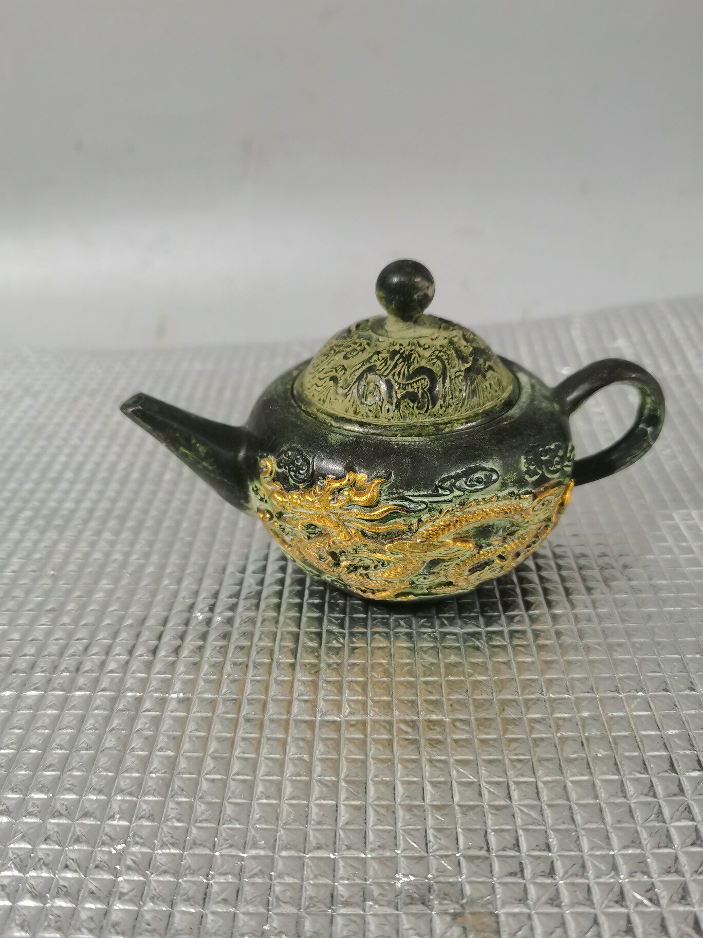 古玩铜器收藏铜茶壶龙凤呈祥茶壶酒壶小铜壶龙飞凤舞壶 批发价