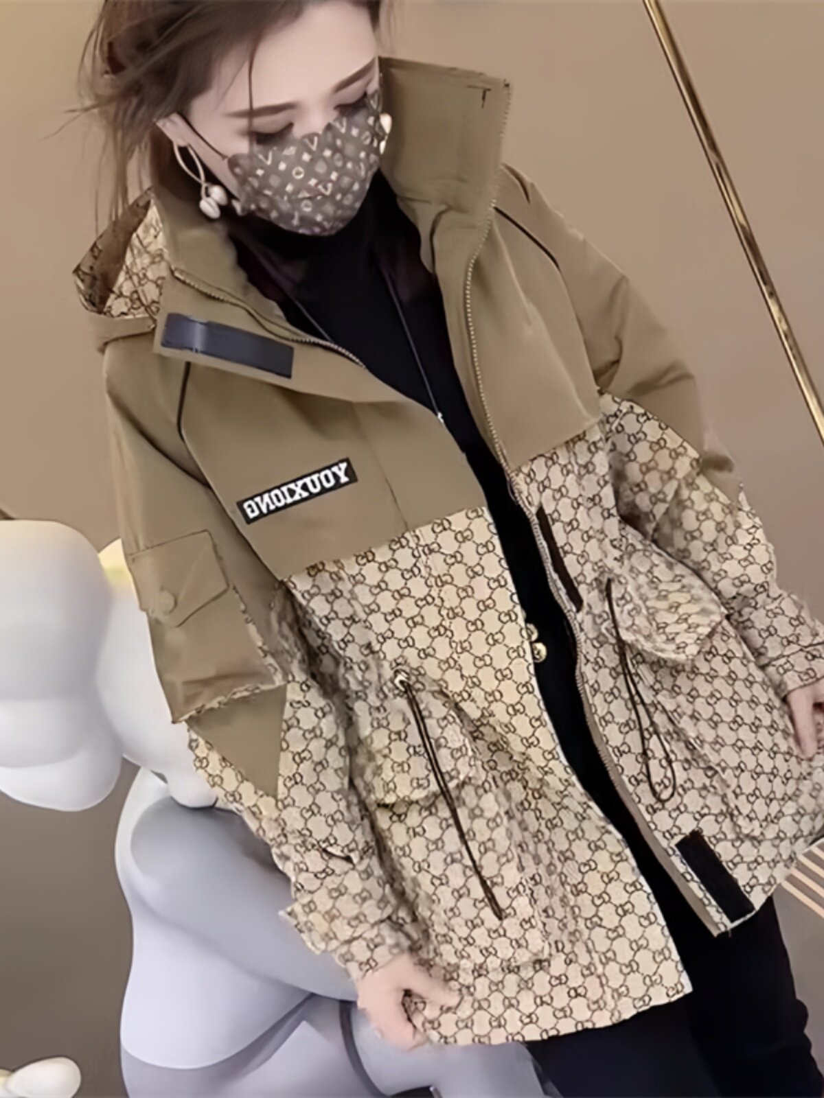 连帽冲锋衣外套女士秋冬季2025新款宽松休闲小个子高级运动上衣