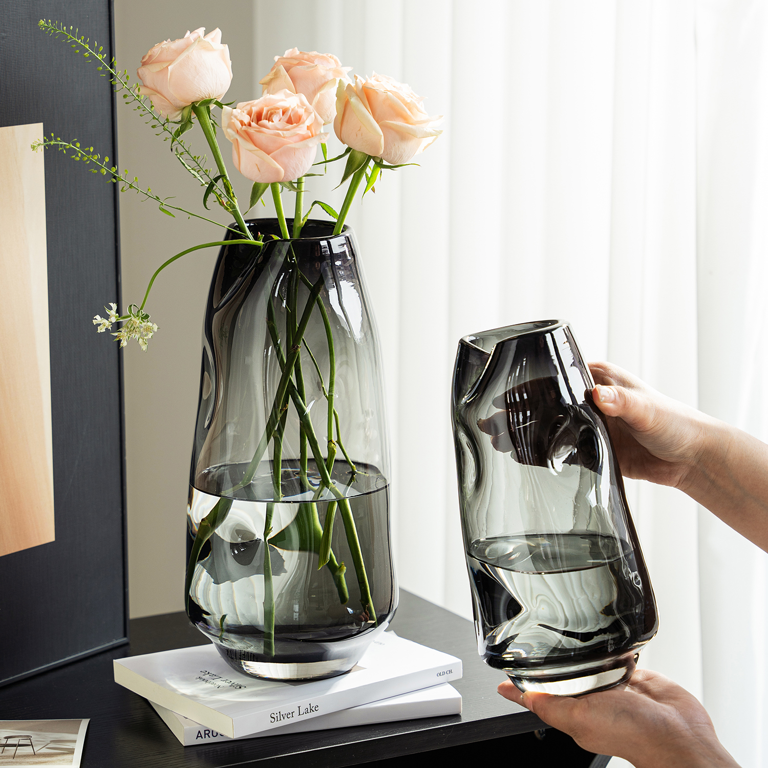 北欧艺术现代简约风水养透明花器