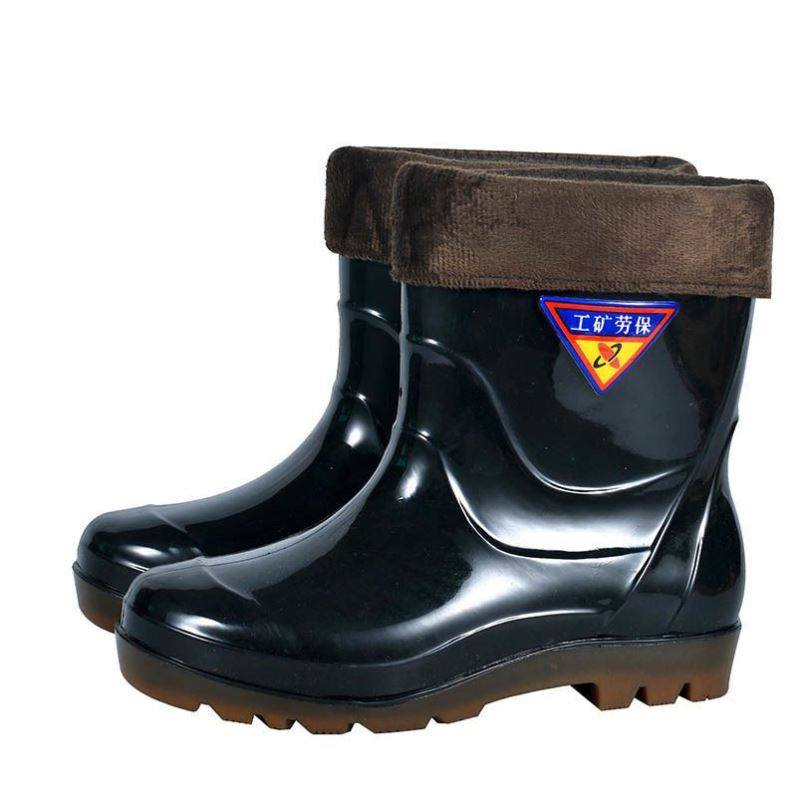 耐磨牛筋底防水雨鞋男高筒水鞋男工地胶鞋雨靴短水靴厨房鞋男防滑