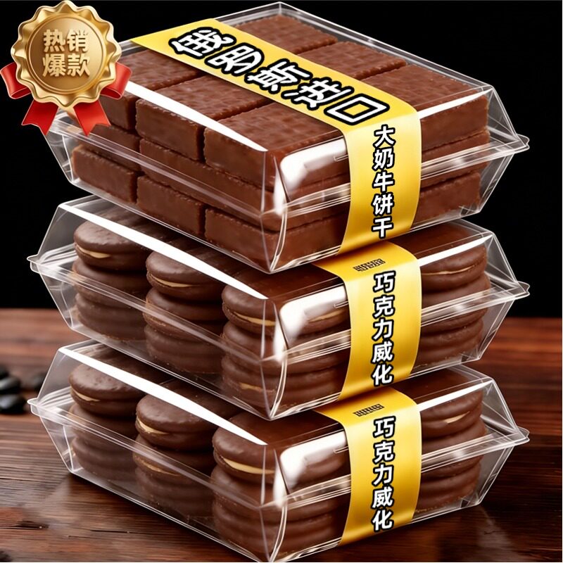 巧克力威化饼干俄罗斯大奶牛进口休闲解馋零食年货整箱批发5斤