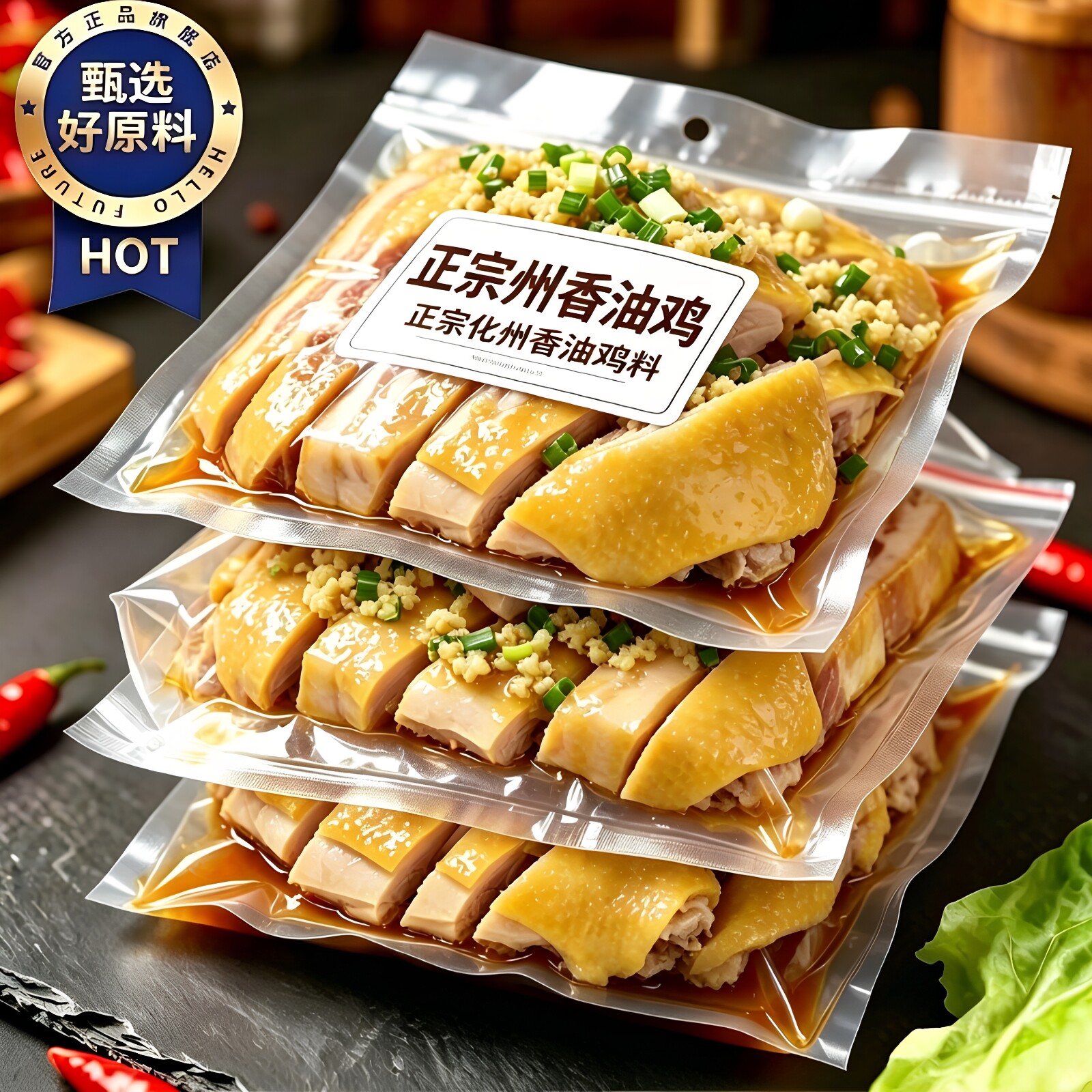 【化州娟子】正宗广东化州香油白切鸡捞粉化州香油鸡汤粉拌面鱼生