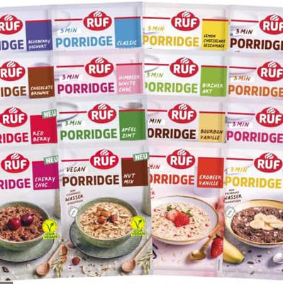 德国 RUF Porridge 蓝莓酸奶燕麦配蓝莓片 麦片 进口儿童营养麦片