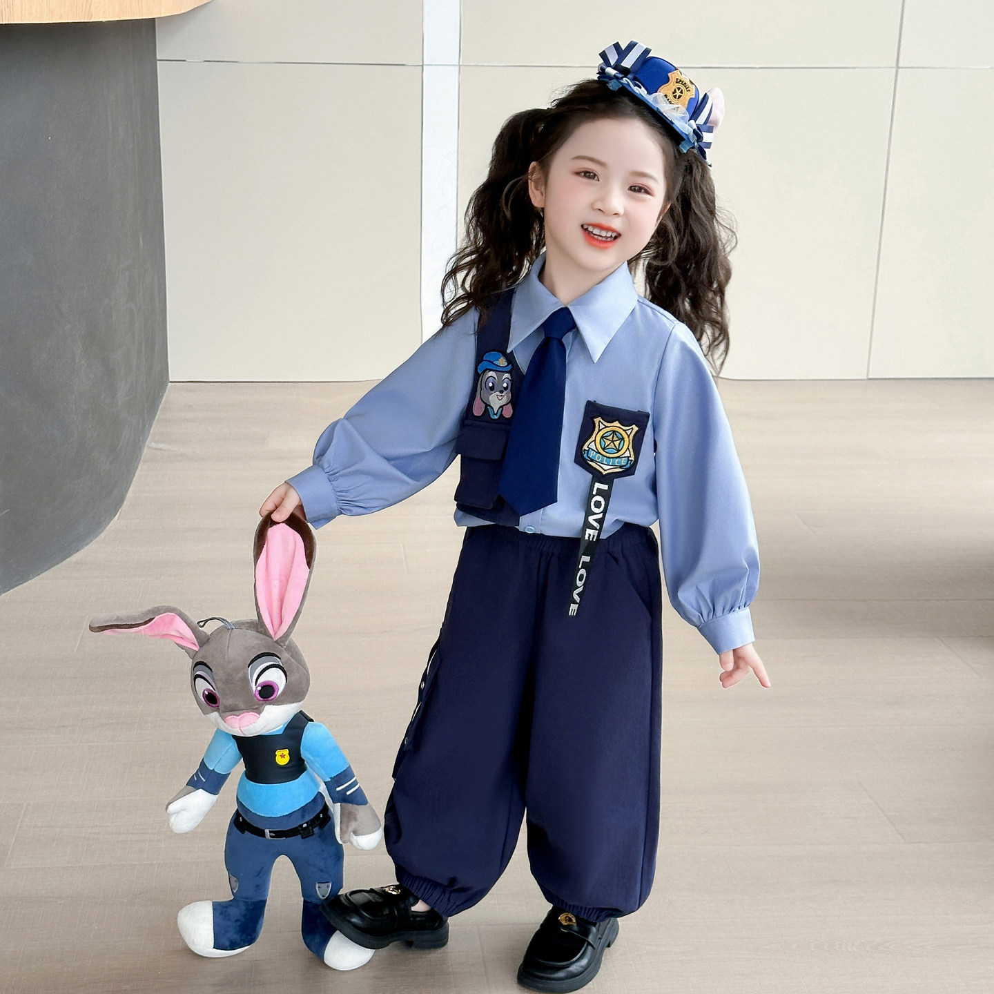 女童兔子警官套装演出服儿童装疯狂动物城朱迪工装裤cos服三件套,童装/婴儿装/亲子装,套装,淘宝优惠券,粉丝福利购,淘宝优惠卷