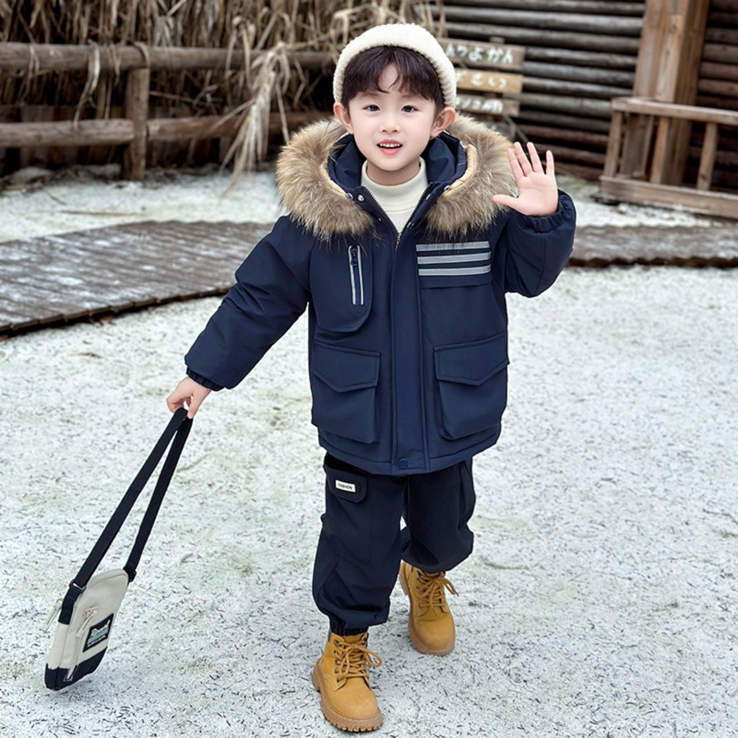 儿童派克服秋冬季2025新款男童加绒加厚真毛领男宝宝冬装棉衣外套,童装/婴儿装/亲子装,棉袄/棉服,淘宝优惠券,粉丝福利购,淘宝优惠卷