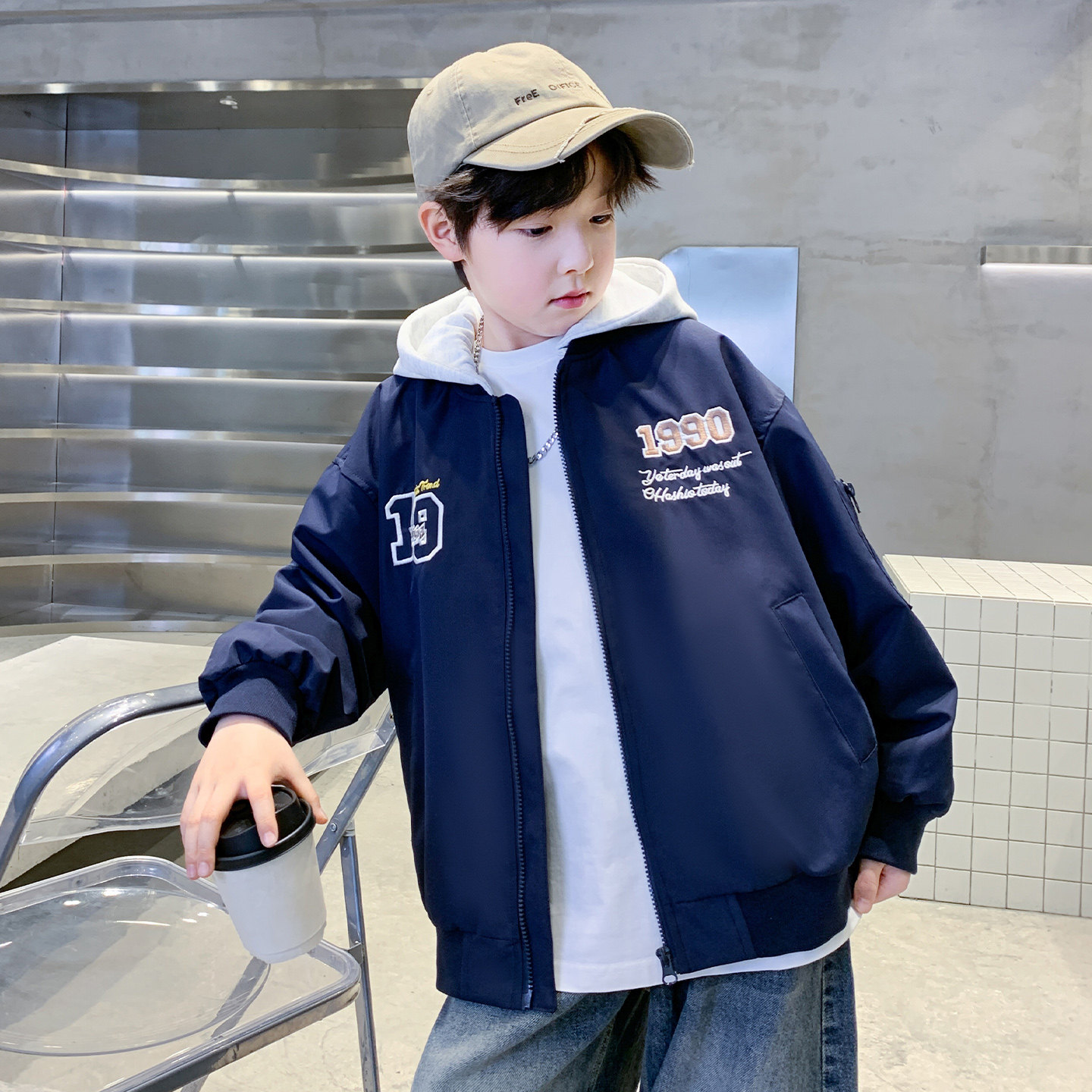 男童棒球服外套2026新款中大童连帽夹克男孩休闲运动百搭机车服潮,童装/婴儿装/亲子装,普通外套,淘宝优惠券,粉丝福利购,淘宝优惠卷