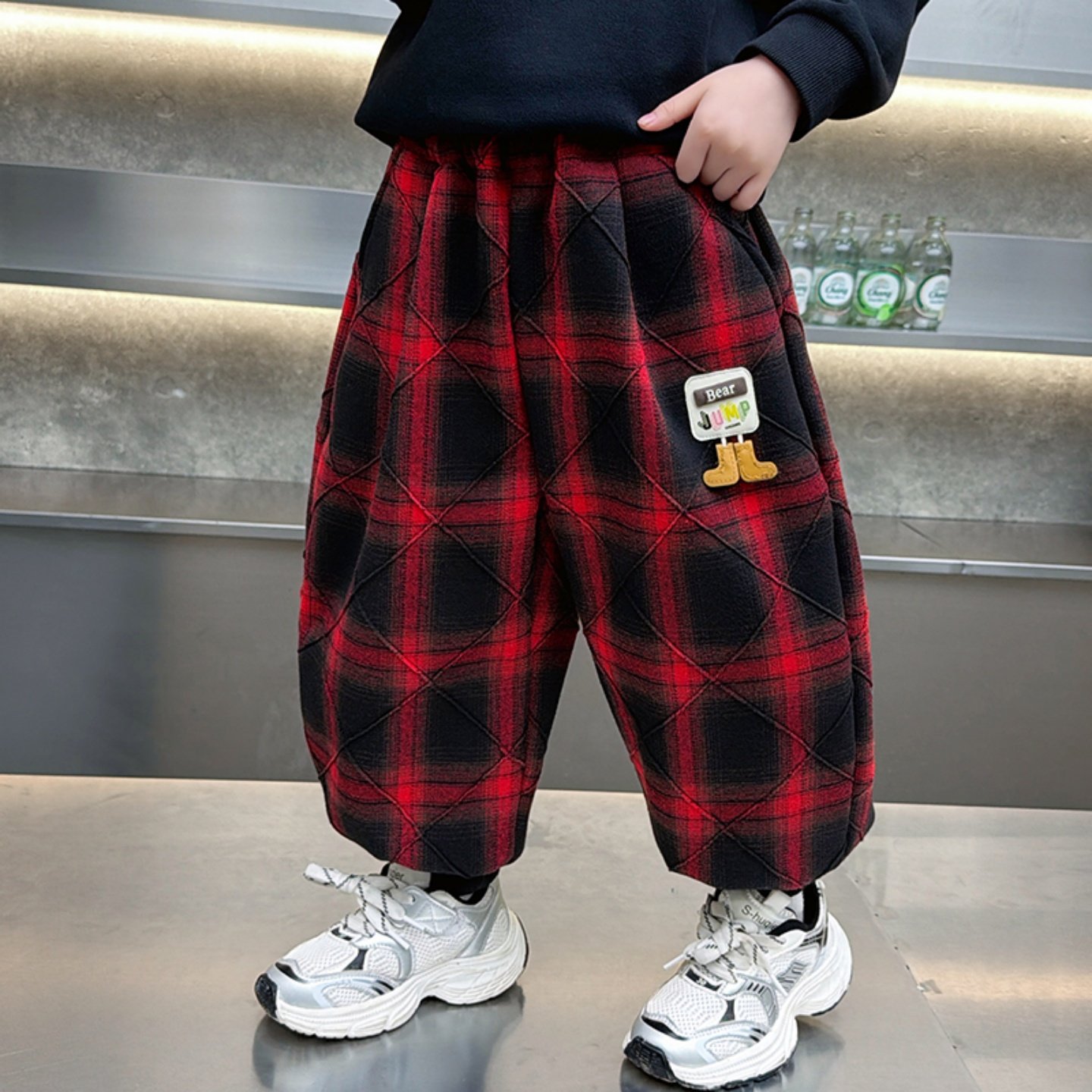 男童裤子春秋款卫裤2026新款儿童装春季格子休闲灯笼裤男孩运动裤,童装/婴儿装/亲子装,运动裤卫裤,淘宝优惠券,粉丝福利购,淘宝优惠卷