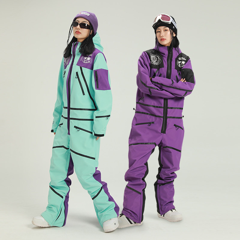 连体滑雪服女款套装新款情侣滑雪衣男款小众滑雪裤单双板滑雪装备