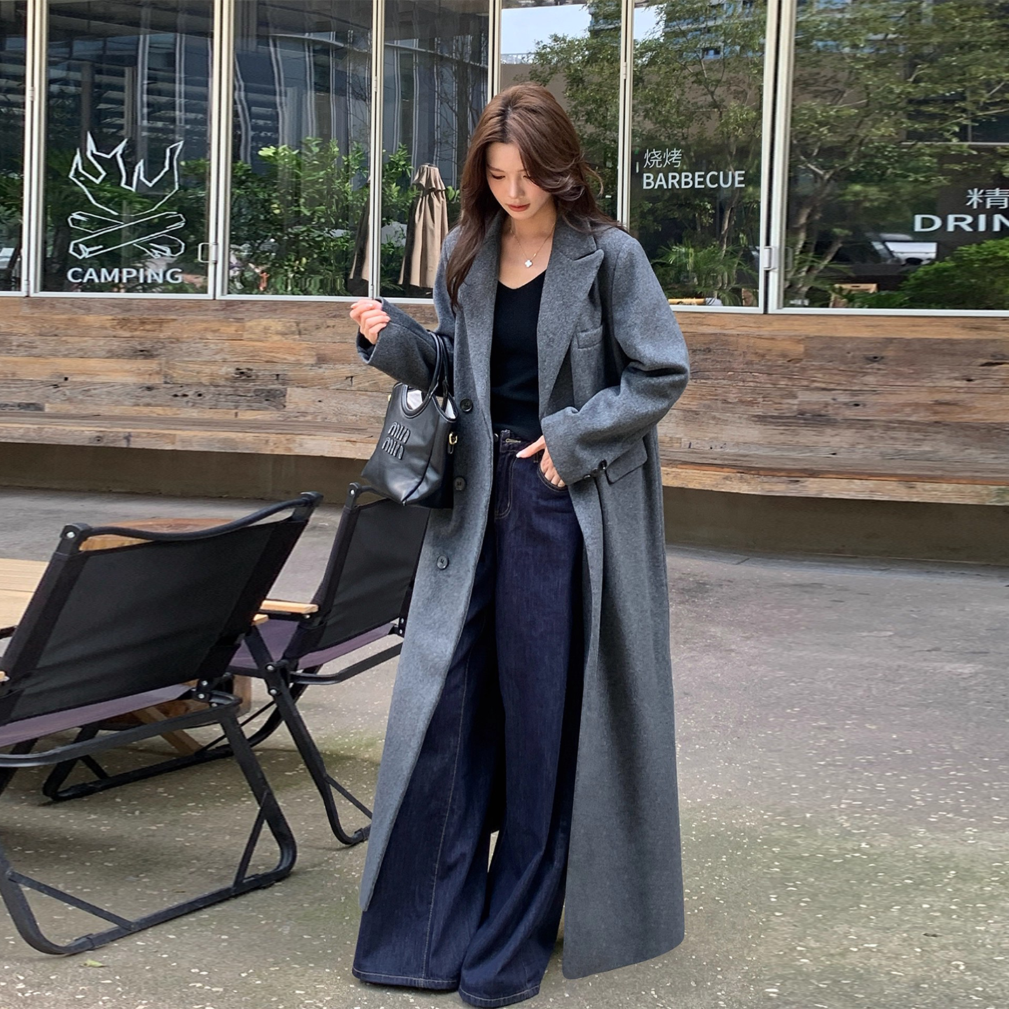 毛呢外套女超长款过膝赫本风高级感2025新款秋冬加厚好看呢子大衣