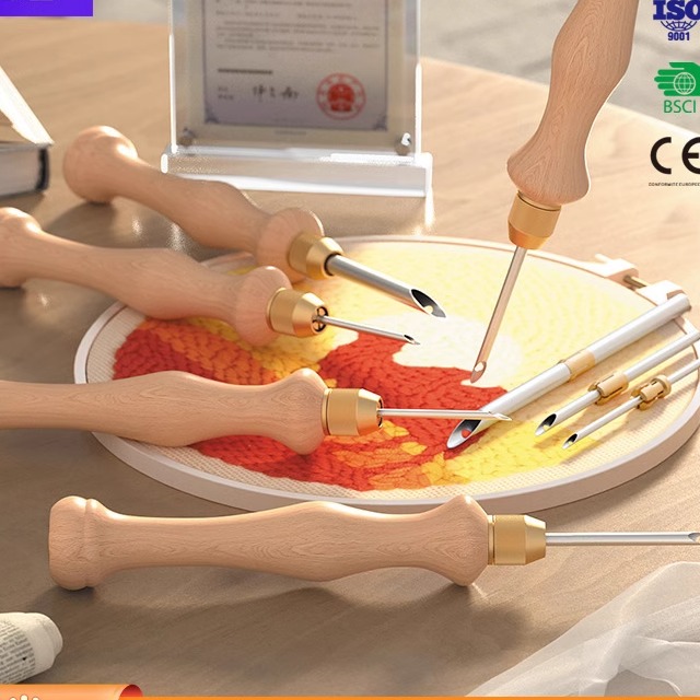 俄罗斯戳戳绣毛线粗戳实木多针头