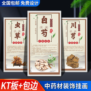 中药房装饰画中药材挂画国医馆中医馆中医院诊所宣传海报背景墙壁画中医理疗经络会按摩所挂画定制