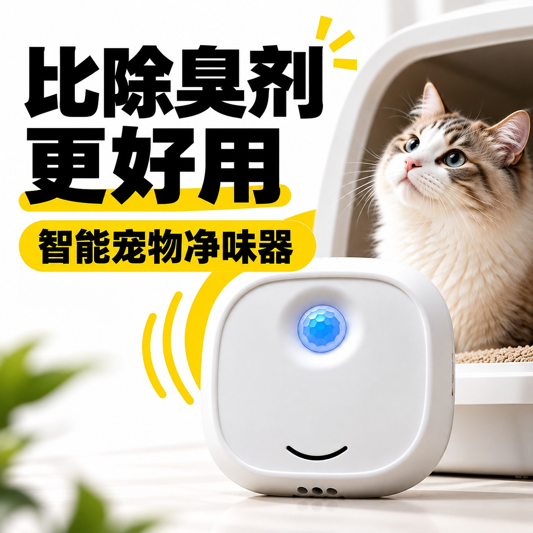 智能宠物净味器杀菌除味除臭剂猫咪猫砂盆猫尿厕所净化清洁神器狗