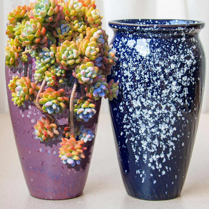 尊泥陶阁粗陶透气多肉花盆老桩法师细高复古悬崖桩花盆紫乐老桩盆