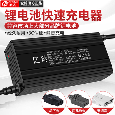 锂电池充电器48V60V72V15A6A9A8A三元磷酸铁锂电瓶专用大功率铝壳