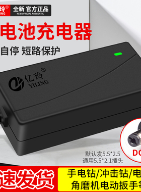 电动工具电瓶12V21V手电钻锂电池充电器16.8V通用直充F圆孔A3快充