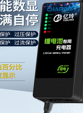 锂电池充电器电动车电瓶48V3A36V2A24V60V5A72V8A滑板车智能通用.