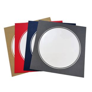 剪纸相框装裱创意中式简易框卡纸挂墙手绘工笔画圆形画框a4V槽圆