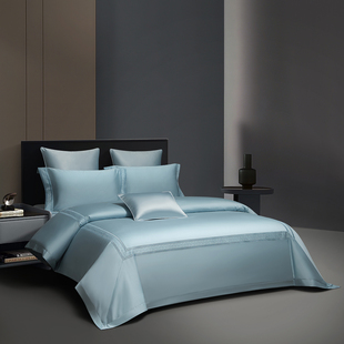 高端100支纯棉四件套全棉刺绣被套床单轻奢高级感主卧室四季通用