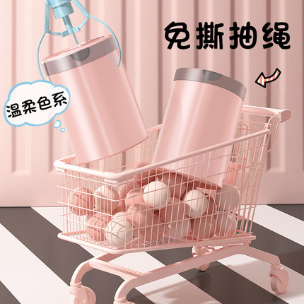 免撕垃圾袋家用手提式加厚抽绳清洁袋子厨房办公室专用收口塑料袋