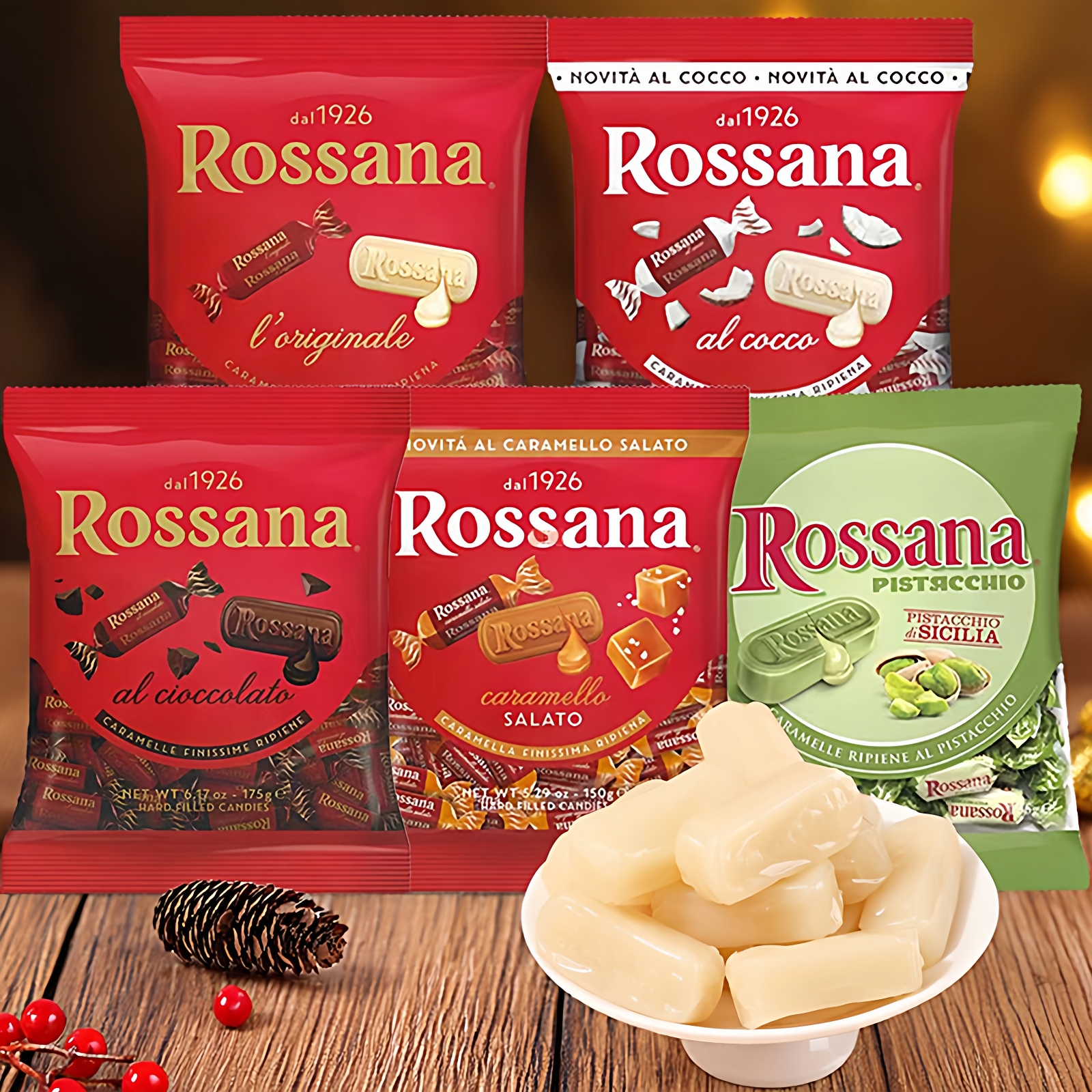 Rossana什锦坚果开心果酱流心糖