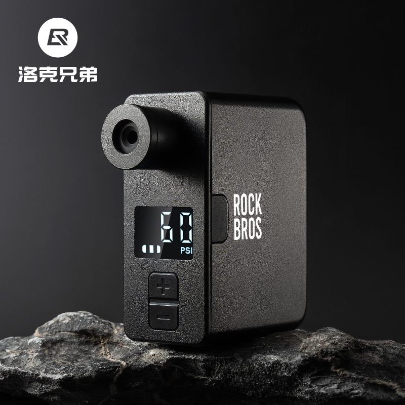 洛克兄弟迷你电动车打气筒山地公路自行车便携式美法嘴高压充气泵