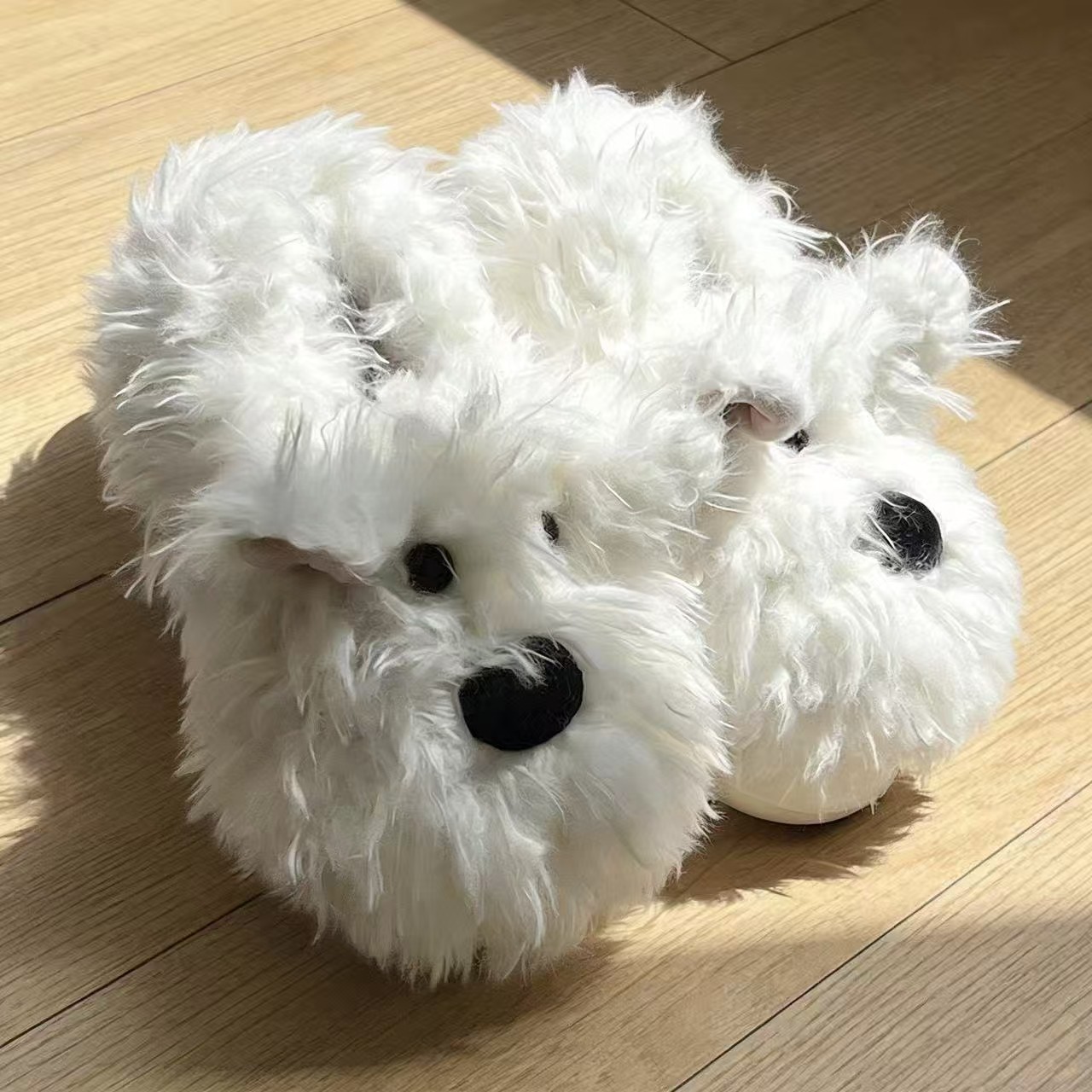 DIMIFEI可爱卡通毛绒潦草小狗棉鞋女EVA厚底冬宿舍半包根居家棉鞋,居家布艺,居家棉拖/棉鞋,淘宝优惠券,粉丝福利购,淘宝优惠卷