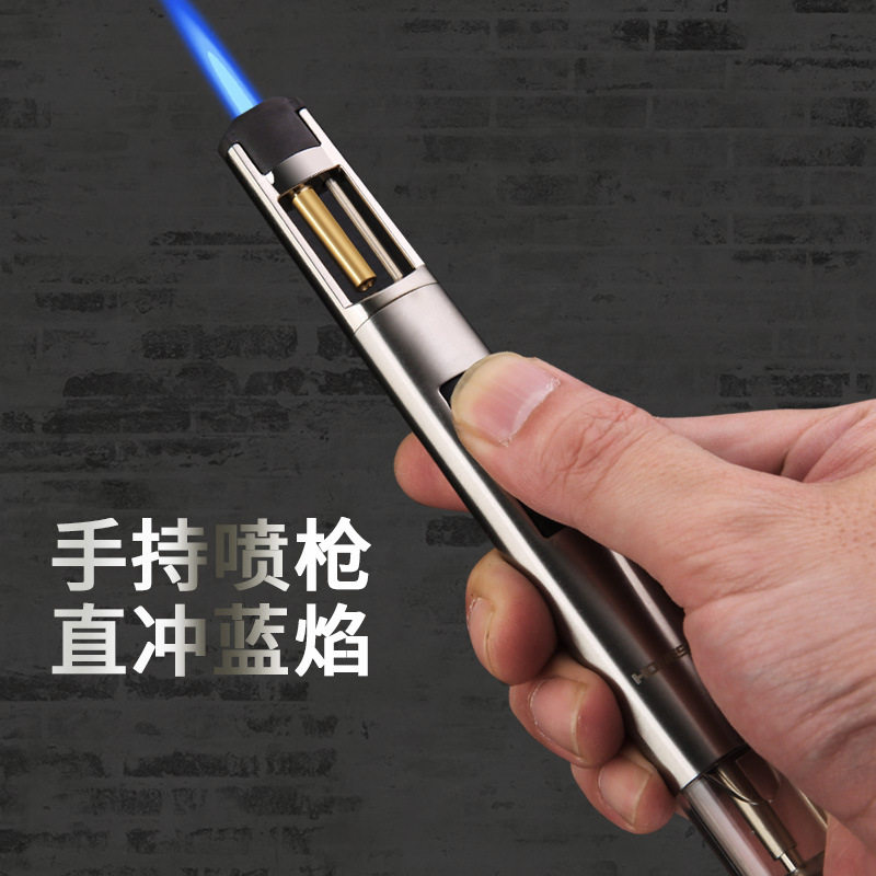 百诚手杖1号直冲蓝焰防风艾灸打火机烧烤雪茄烘焙笔式焊枪 喷火枪