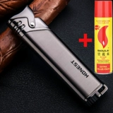 Мужская ветрозащитная креативная ультратонкая металлическая зажигалка