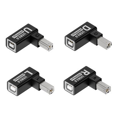 俊达利 usb2.0打印机公转母转接头B公对B母方口数据线延长线弯头90度上下左右钢琴扫描仪电子琴乐器接口通用